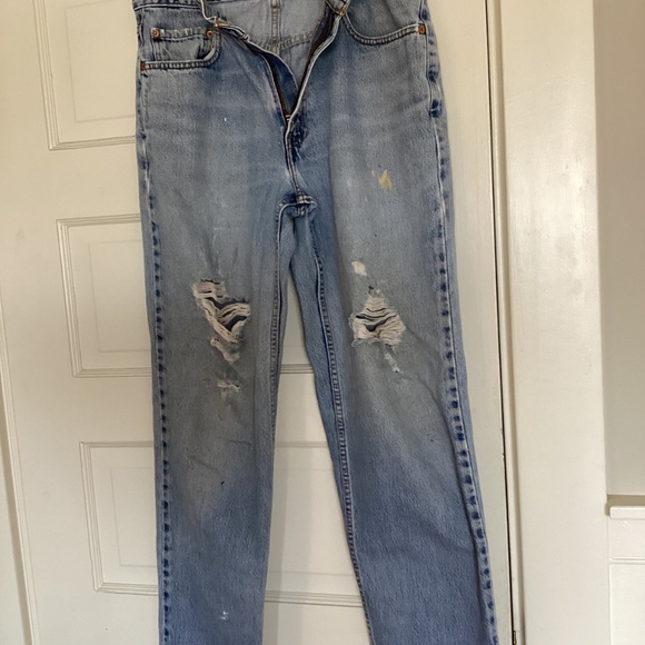 VINTAGE DISTRESSED MENS DISTRESSED 550 LEVI’S JEANS 34 x 30 RELAXED FIT - Picture 6 of 15